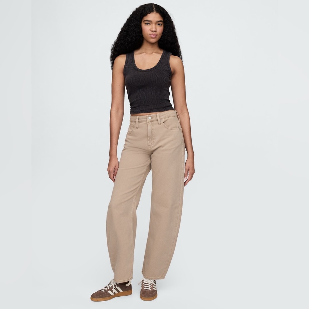 GAP Barrel High Rise Jeans- Sz 10- Classic Khaki Tan
